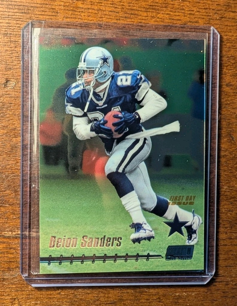 Deion Sanders 1999 Topps Stadium Club Chrome #94 Cowboys First Day Issue /100 SP Deion Sanders 1999 Topps Stadium Club Chrome #94 Cowboys First Day Issue /100 SP