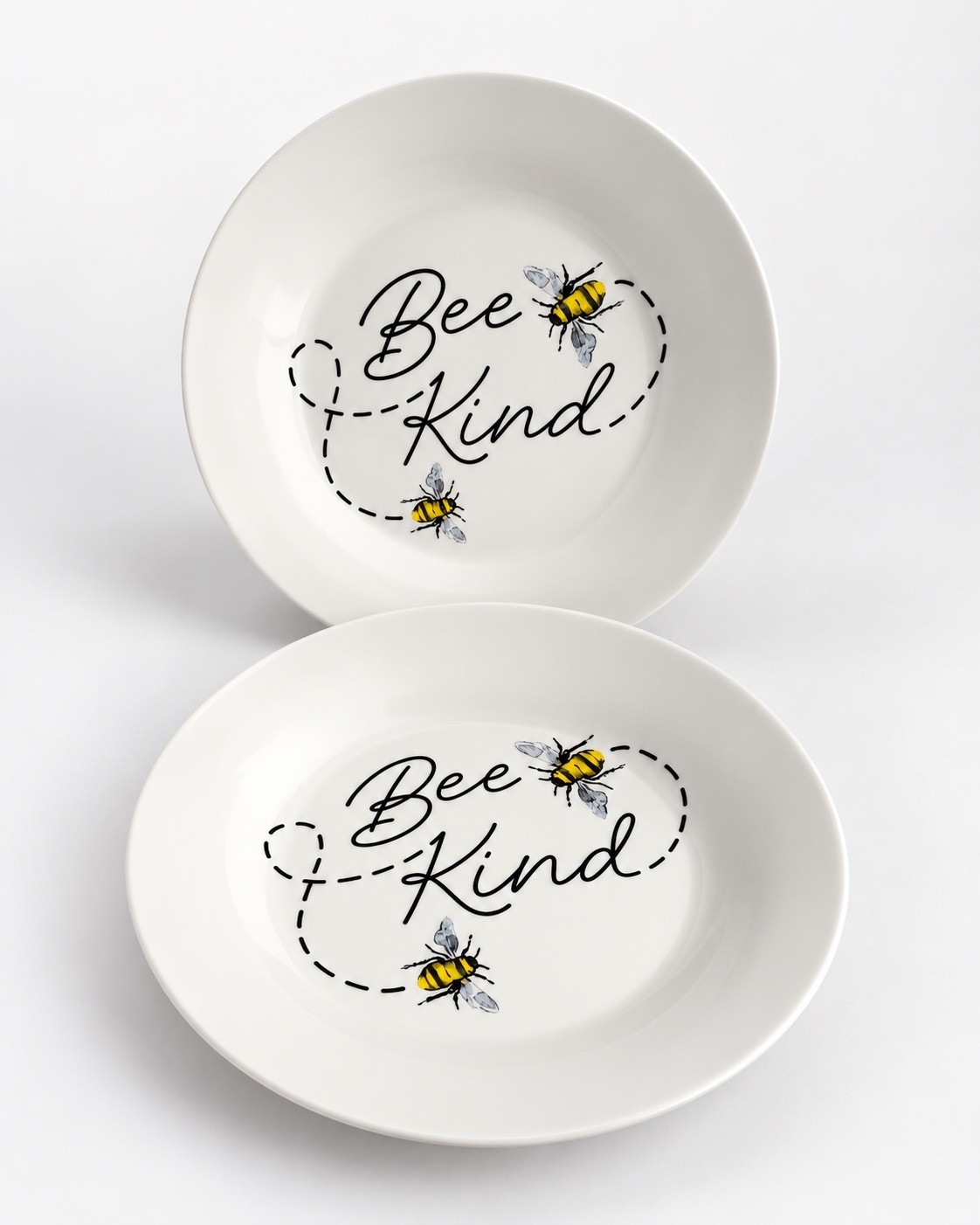 Royal Norfolk Bee Kind Ceramic Dinner and Soup Plate Set
