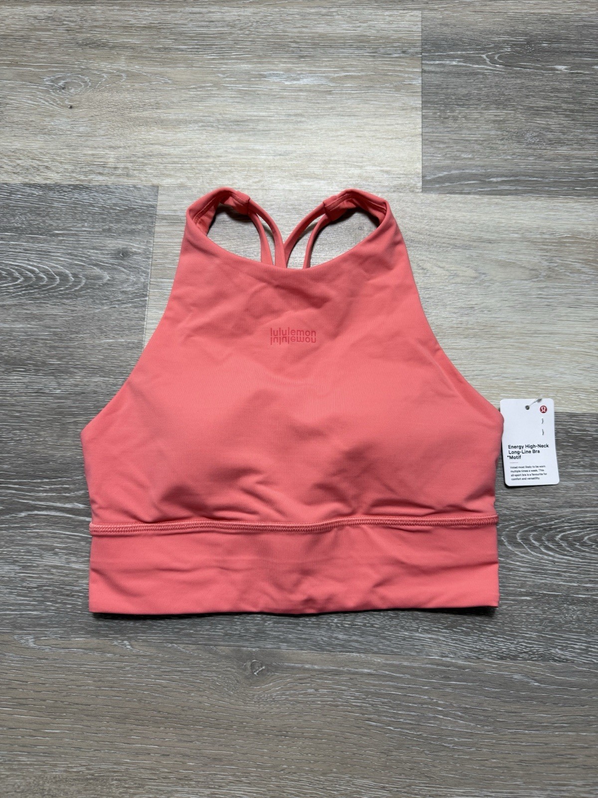 Lululemon Energy High-Neck Longline Bra - Raspberry Cream / Size 4 Lululemon Energy High-Neck Longline Bra - Raspberry Cream / Size 4