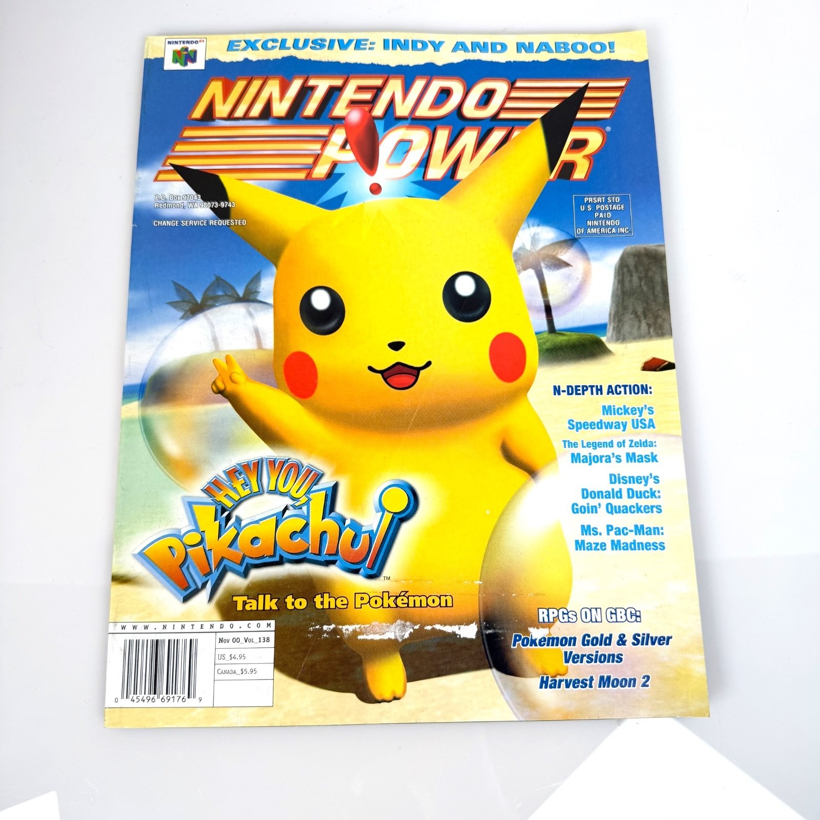 Nintendo Power Volume 138 (2000) Hey You Pikachu w/ Poster + Pokemon GS Comic Nintendo Power Volume 138 (2000) Hey You Pikachu w/ Poster + Pokemon GS Comic