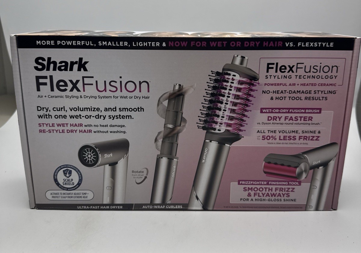 Shark FlexFusion Hair Dryer + Fusion Hair Brush Ceramic Air Styler