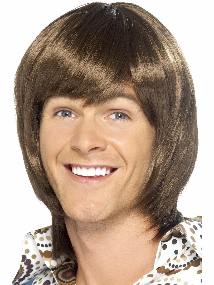 1970S 70\'S ADULT MENS MALE HEARTTHROB DISCO FEVER SHAG SHAGGY COSTUME WIG BROWN
