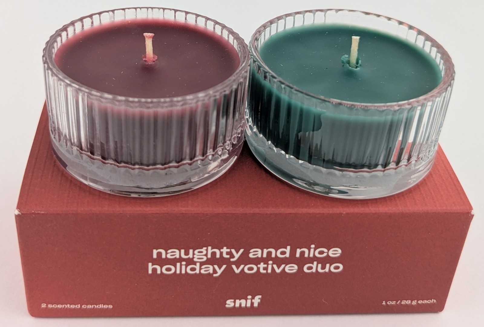 Snif Naughty & Nice Holiday Mini Votive Candles Duo