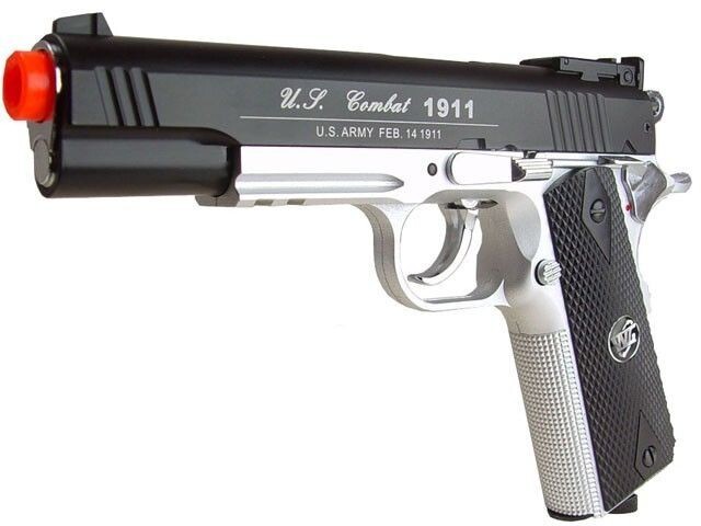 WG Special Combat 1911 Airsoft Co2 Pistol 500FPS Metal Slide Silver