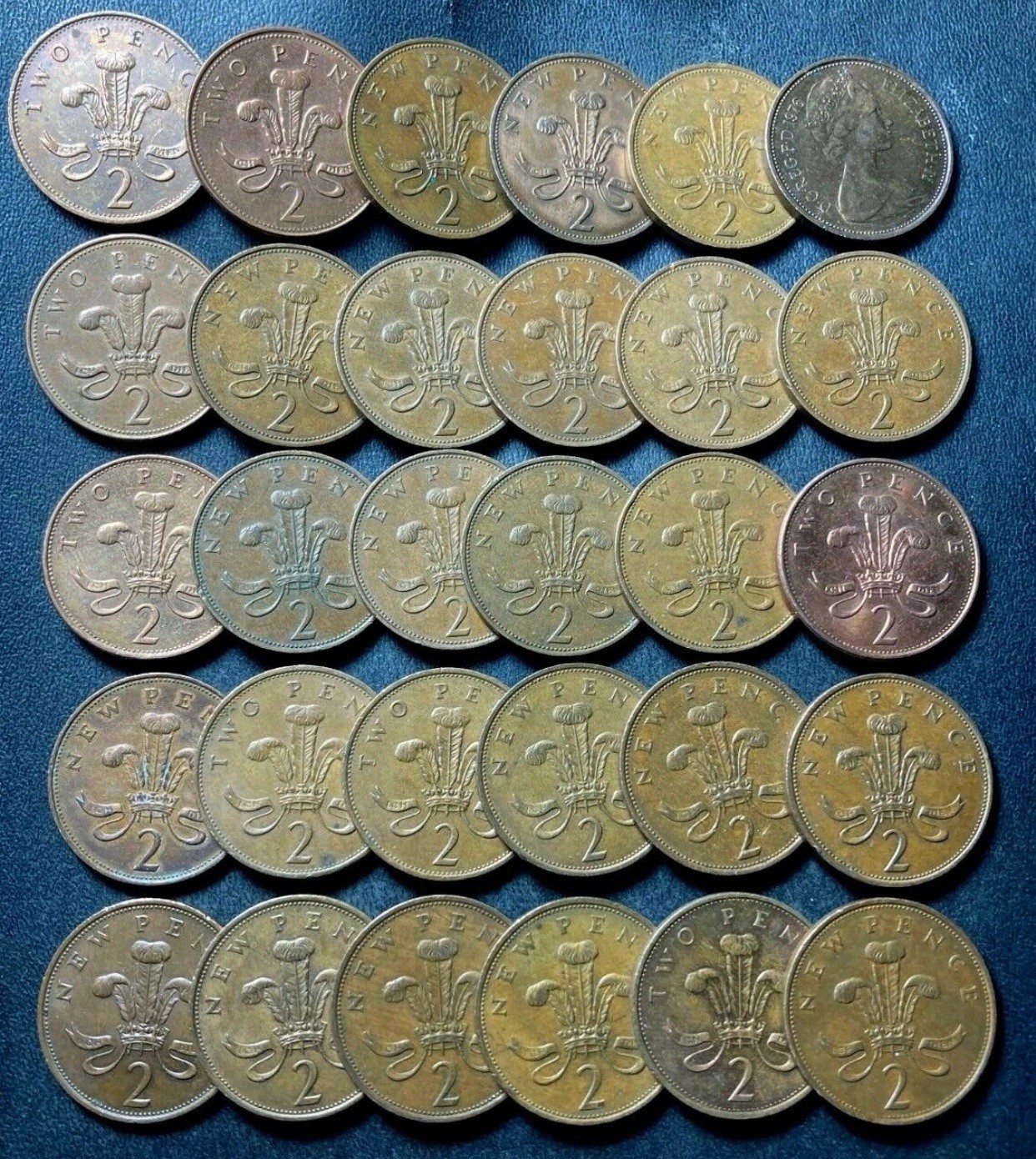 Vintage Great Britain Coin Lot - 2 PENCE - 30 Excellent Coins- 30 Old 2 Pence