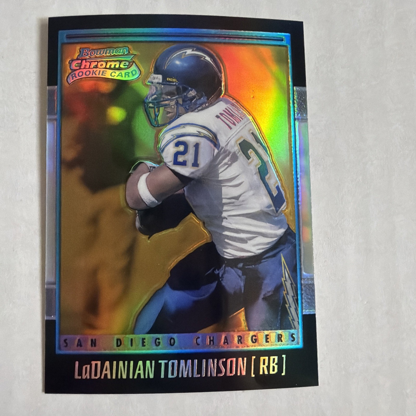 2001 Bowman Chrome Gold Rookie Refractor #190 LaDainian Tomlinson  #/99 