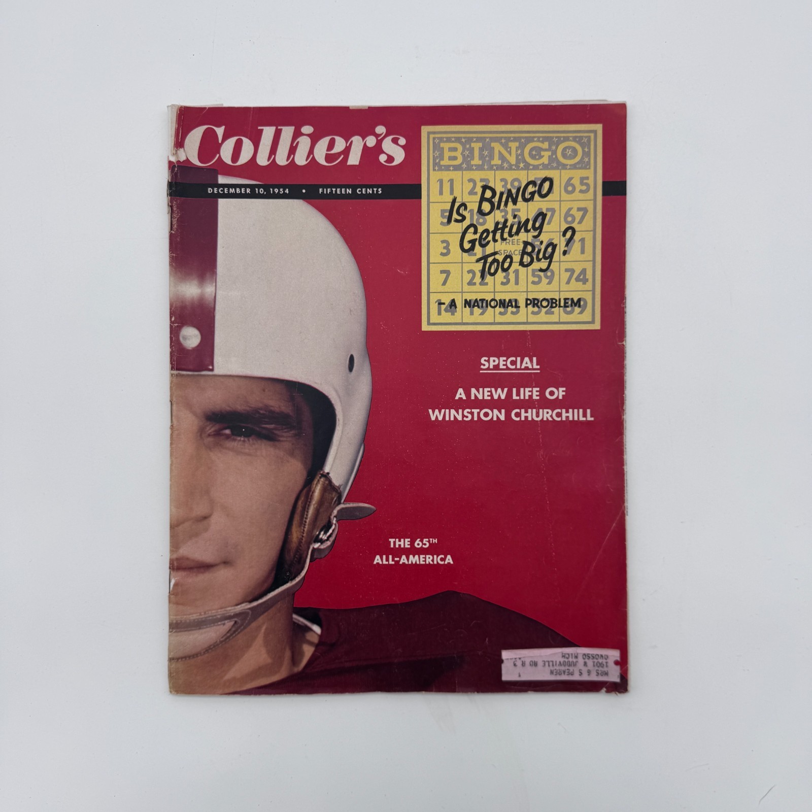 Collier’s Magazine Dec 10 1954 65th All American Football Cover Churchill