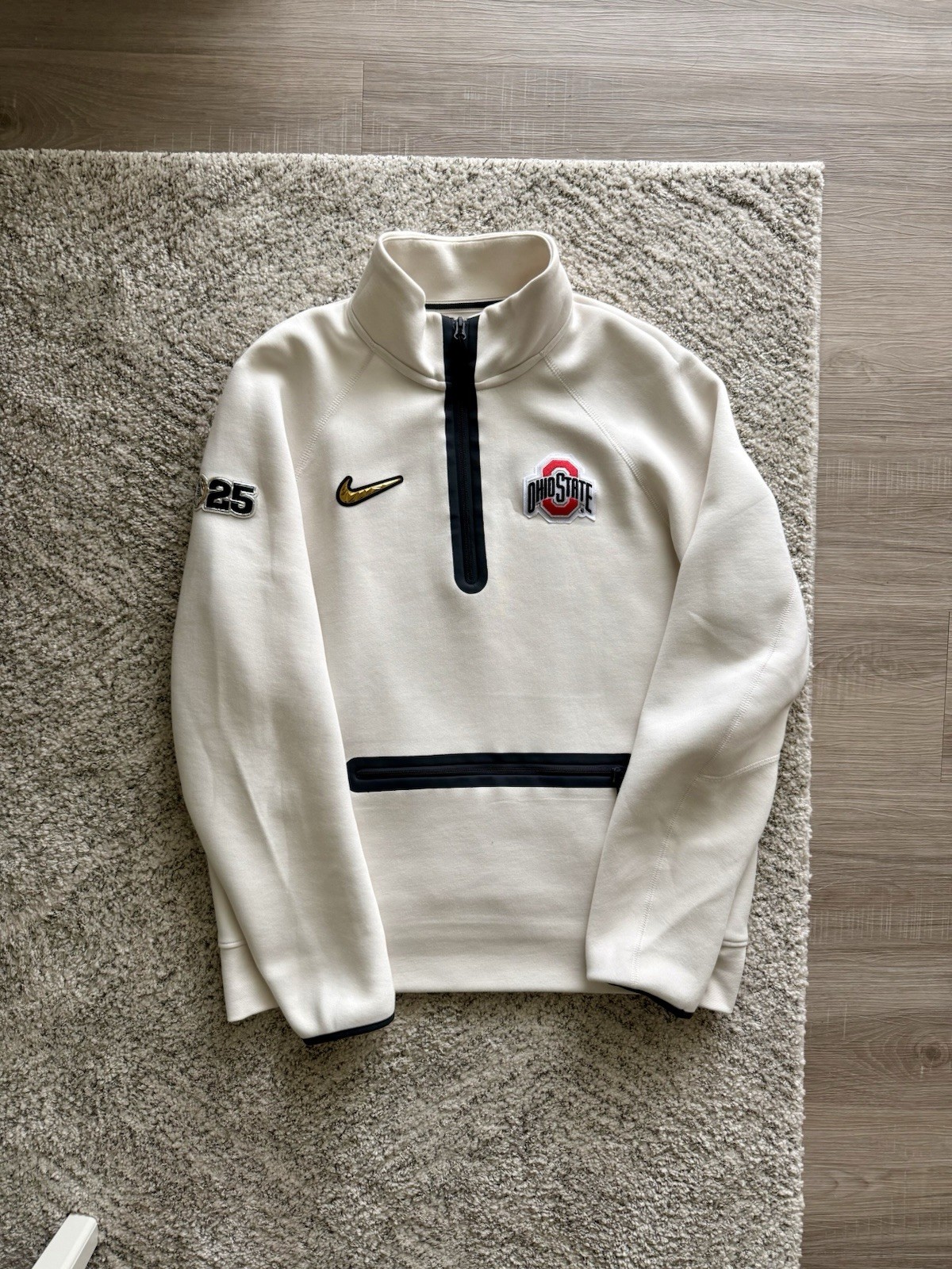 Nike Ohio State Buckeyes 2025 CFP Media Day Tech Fleece 1/2 Zip Top Nike Ohio State Buckeyes 2025 CFP Media Day Tech Fleece 1/2 Zip Top