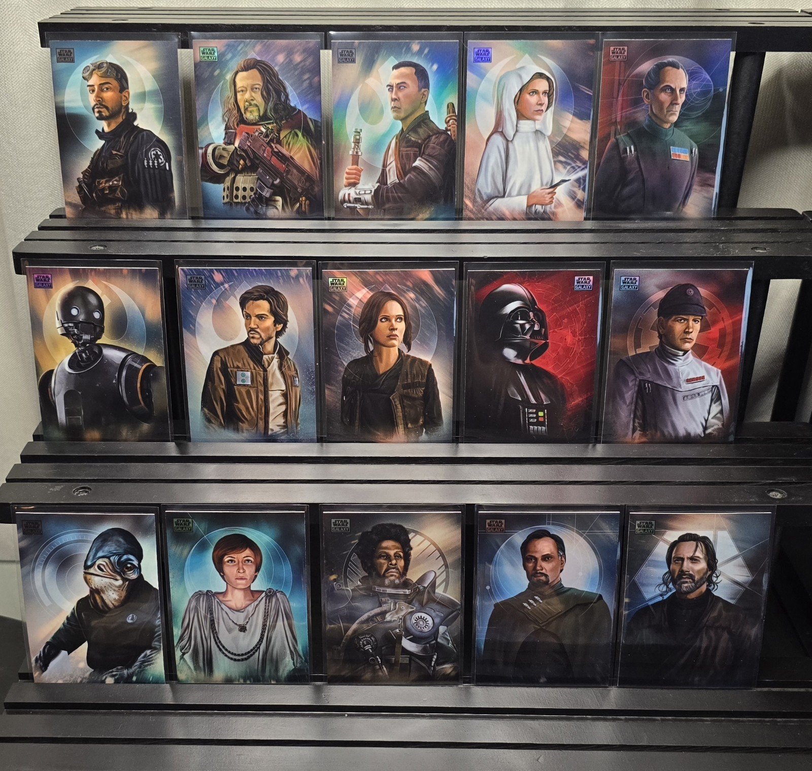 2026 Topps Star Wars Galaxy Art of Rogue One Inserts Full Set 15 cards Jyn Vader 2026 Topps Star Wars Galaxy Art of Rogue One Inserts Full Set 15 cards Jyn Vader