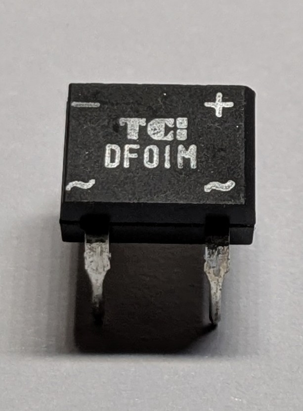 1 Amp 100 Volt Bridge Rectifier - 4 Pin DIP - PC Board Mount in 8 Pin Socket