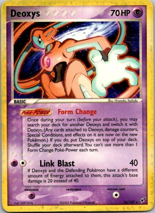 Deoxys 16/107 Rare Deoxys Pokemon Lightly Played