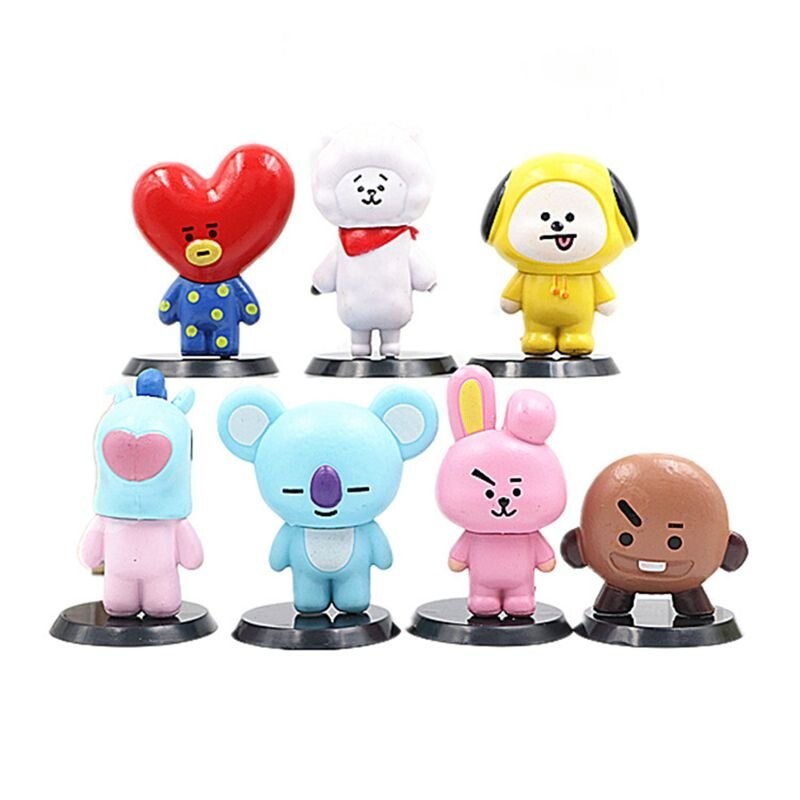 BT21  BTS Mascot Figure Set of 7 BTS PVC  PVC Cake Toppers Mini Figures