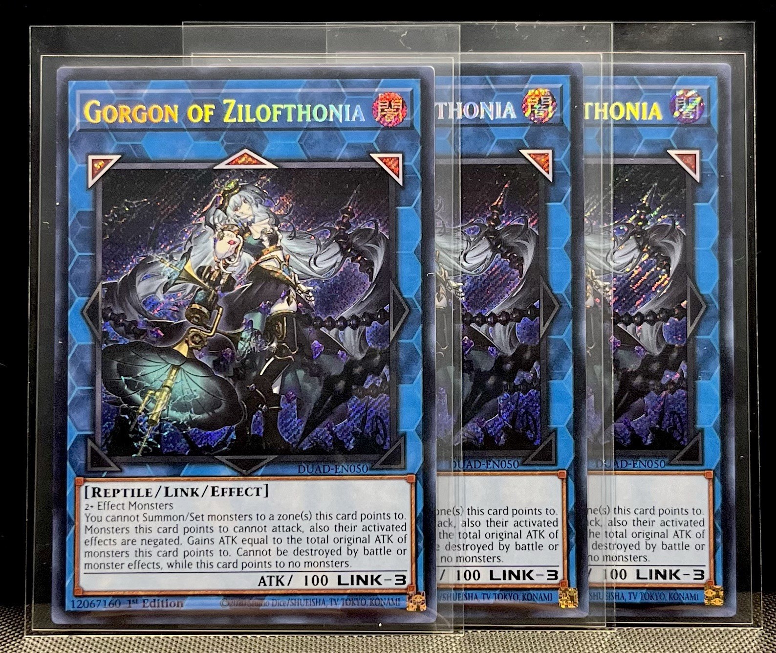 3x Gorgon of Zilofthonia DUAD-EN050 Duelist\'s Advance 1st Edition Secret Rare