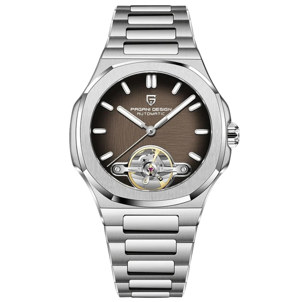 Pagani Design PD-YS025 Black Skeleton Auto E325 Sapphire 42mm Men Watch New