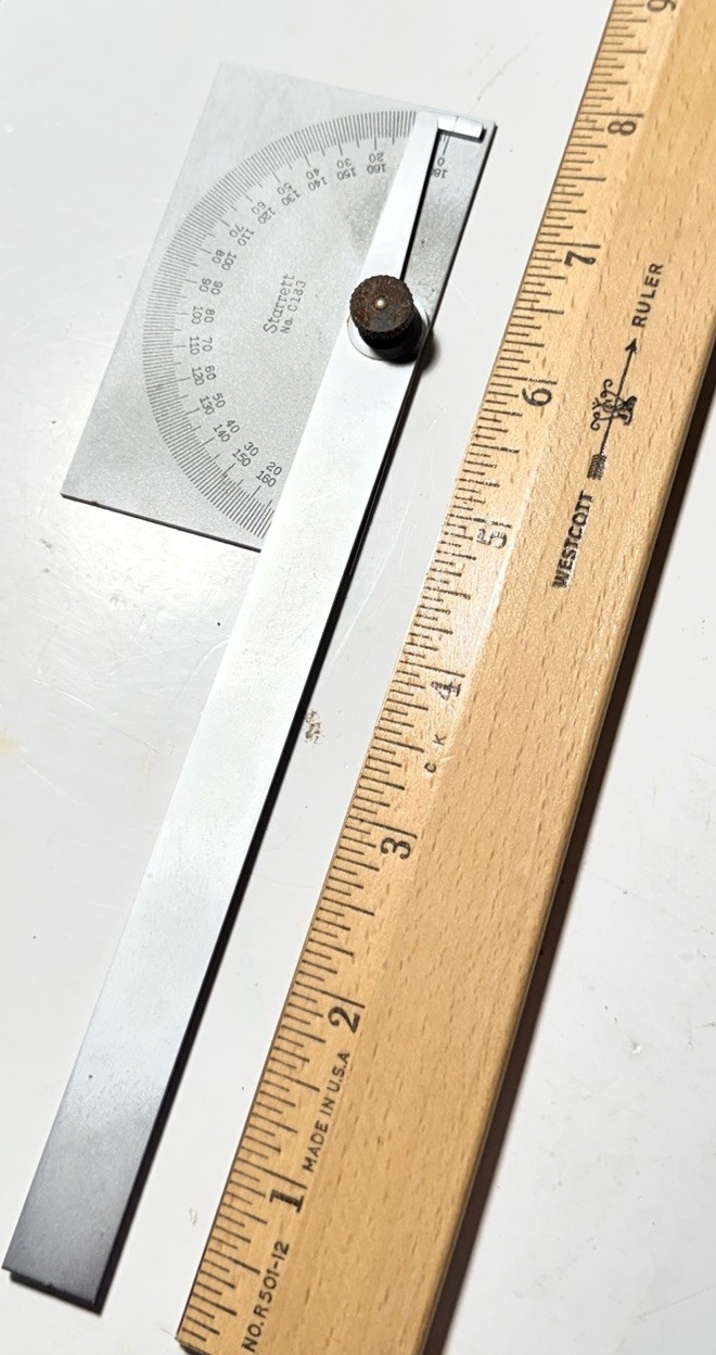 L. S. Starrett No. C183 Protractor Machinist Tool USA  PREOWNED WORKING