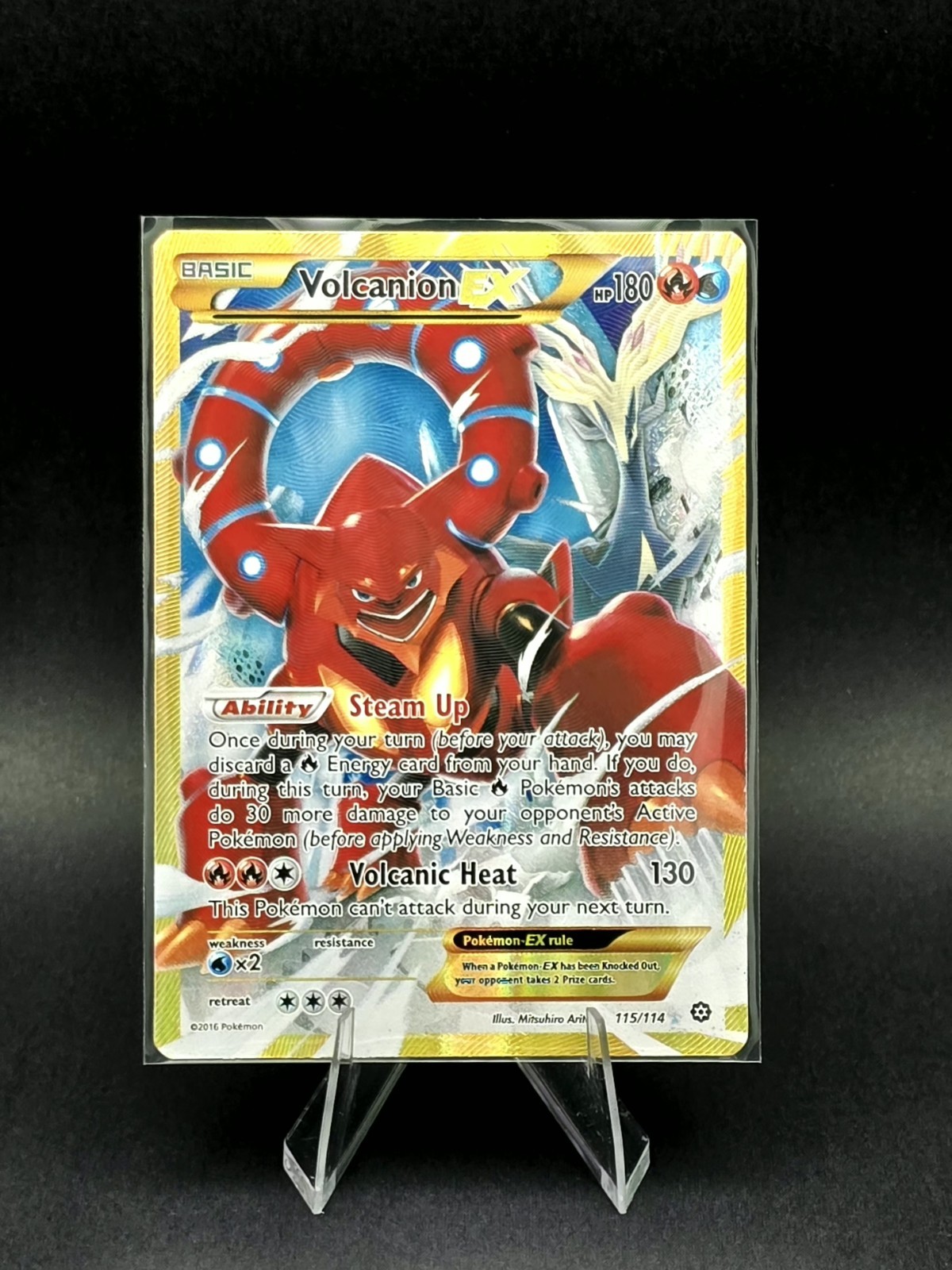 Pokémon TCG Volcanion EX 115/114 XY Steam Siege Secret Rare Holo English 180 Pokémon TCG Volcanion EX 115/114 XY Steam Siege Secret Rare Holo English 180