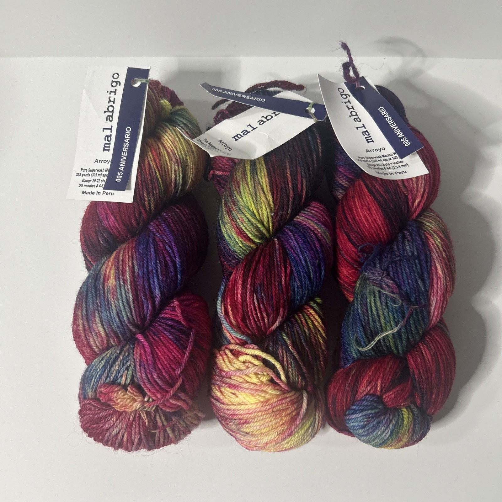 Malabrigo Yarn Arroyo 005 Aniversario Superwash Merino Wool 335 Yards Ea (LC2) Malabrigo Yarn Arroyo 005 Aniversario Superwash Merino Wool 335 Yards Ea (LC2)