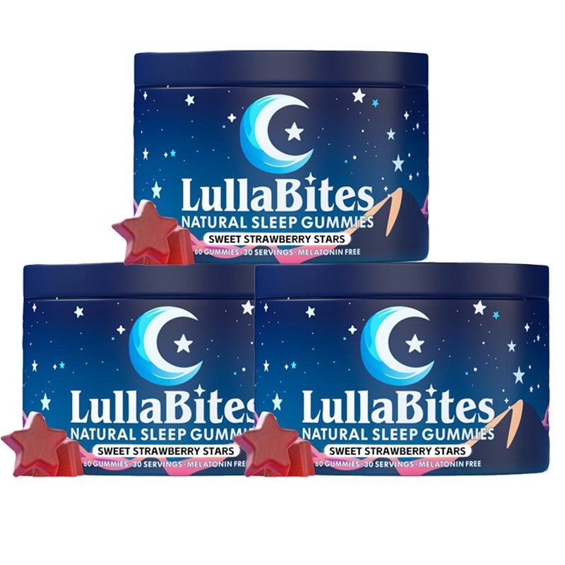 3 pack NEW LullaBites Natural Sleep Gummies Strawberry Stars Flavor 60 Gummies 3 pack NEW LullaBites Natural Sleep Gummies Strawberry Stars Flavor 60 Gummies