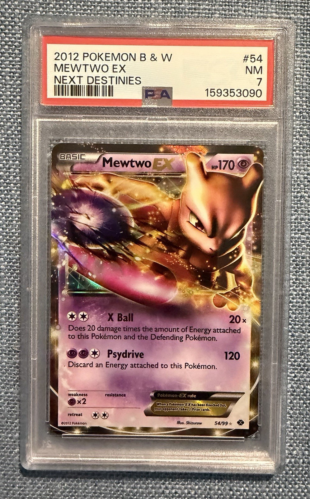 2012 POKEMON TCG PSA 7 #54 MEWTWO EX BLACK & WHITE NEXT DESTINIES 2012 POKEMON TCG PSA 7 #54 MEWTWO EX BLACK & WHITE NEXT DESTINIES