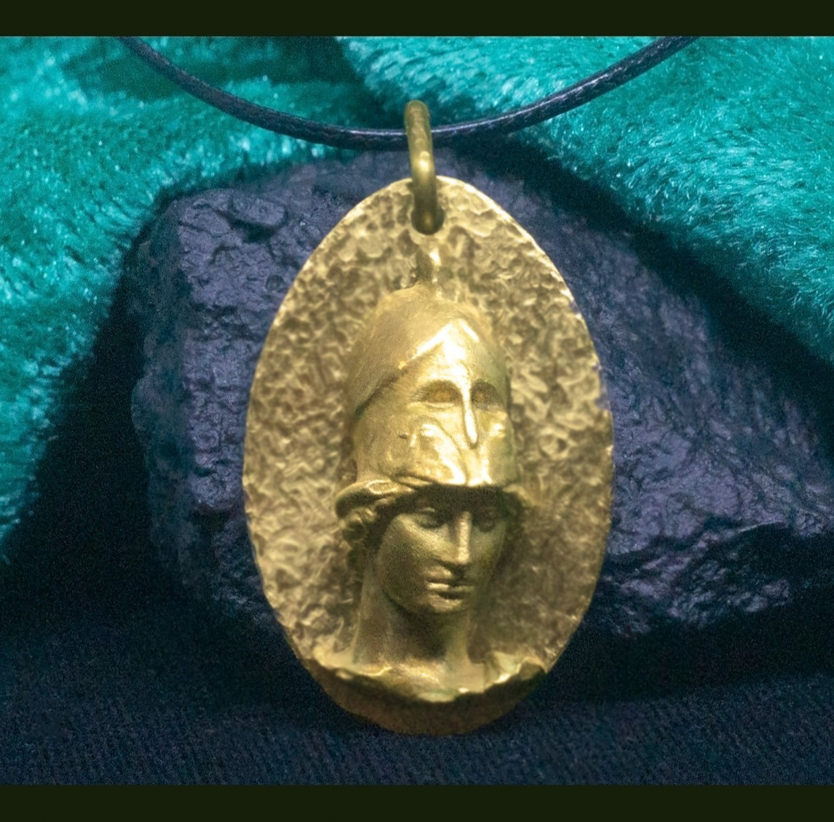 Greek Athena Bronze Necklace, Goddess of Warfare Pendant, Goddess of Wisdom