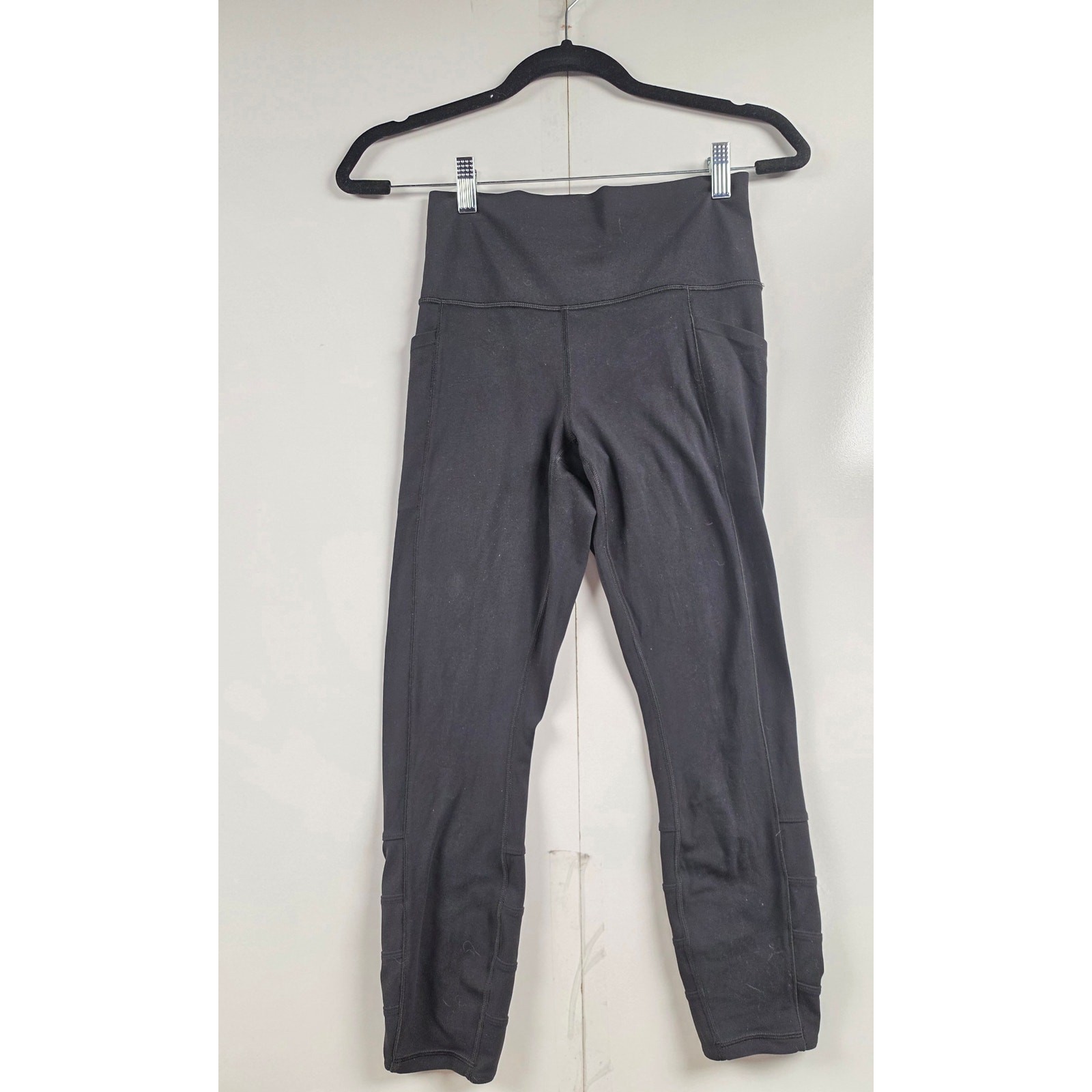 Athleta Salutation Stash Pocket II Cinch 7/8 Leggings Black S $109 0100