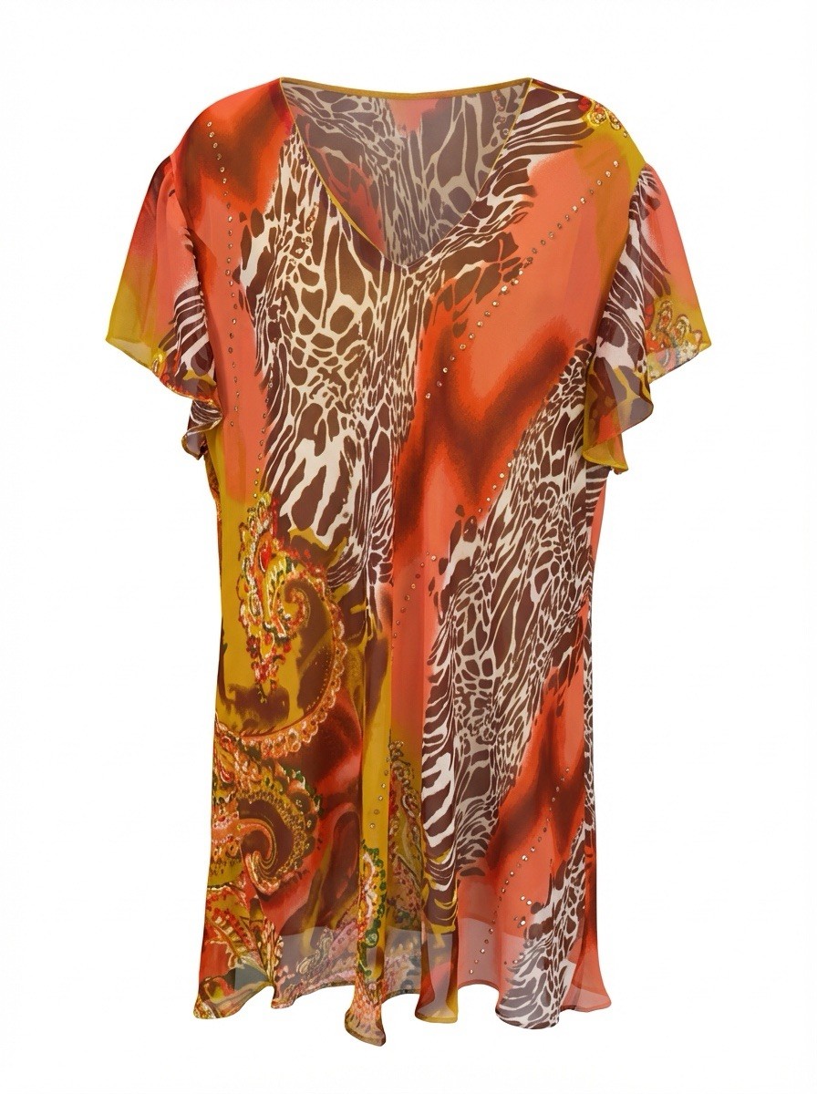 Signature JMB Woman V-Neck Animal Print Blouse Plus Size 1X NWT Signature JMB Woman V-Neck Animal Print Blouse Plus Size 1X NWT