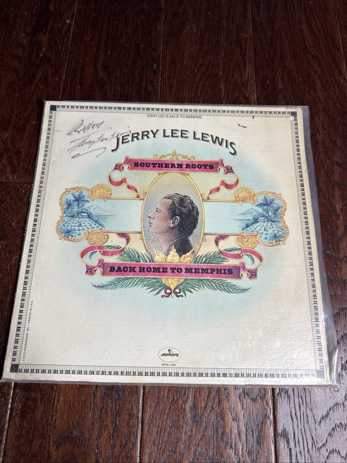 JERRY LEE LEWIS ~ SIGNED SOUTHERN ROOTS ~ 1973   LP ~ SRM-1-690 USA