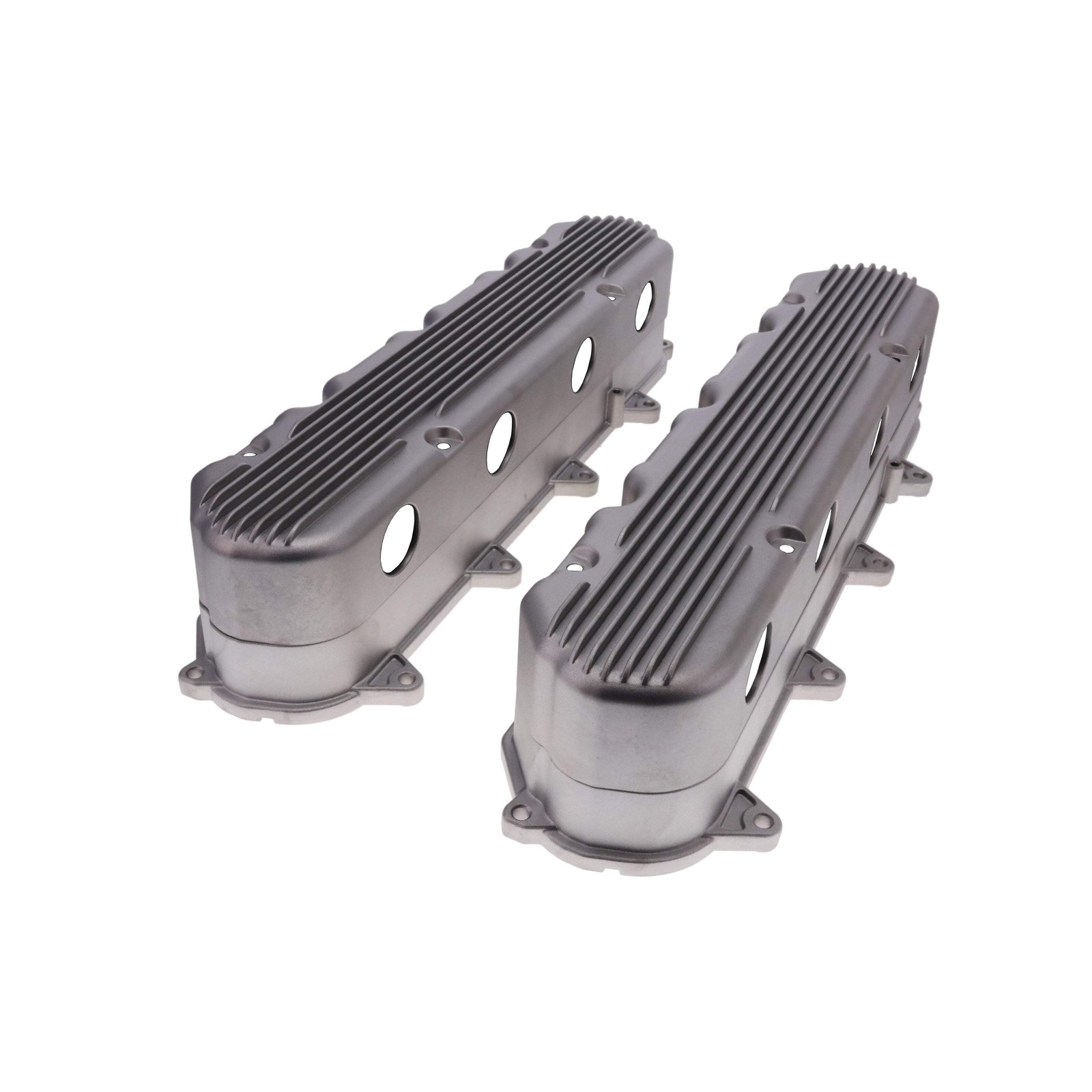 Finned Cast Aluminum Valve Covers with Coil Mounts and Covers for GM LT - Satin