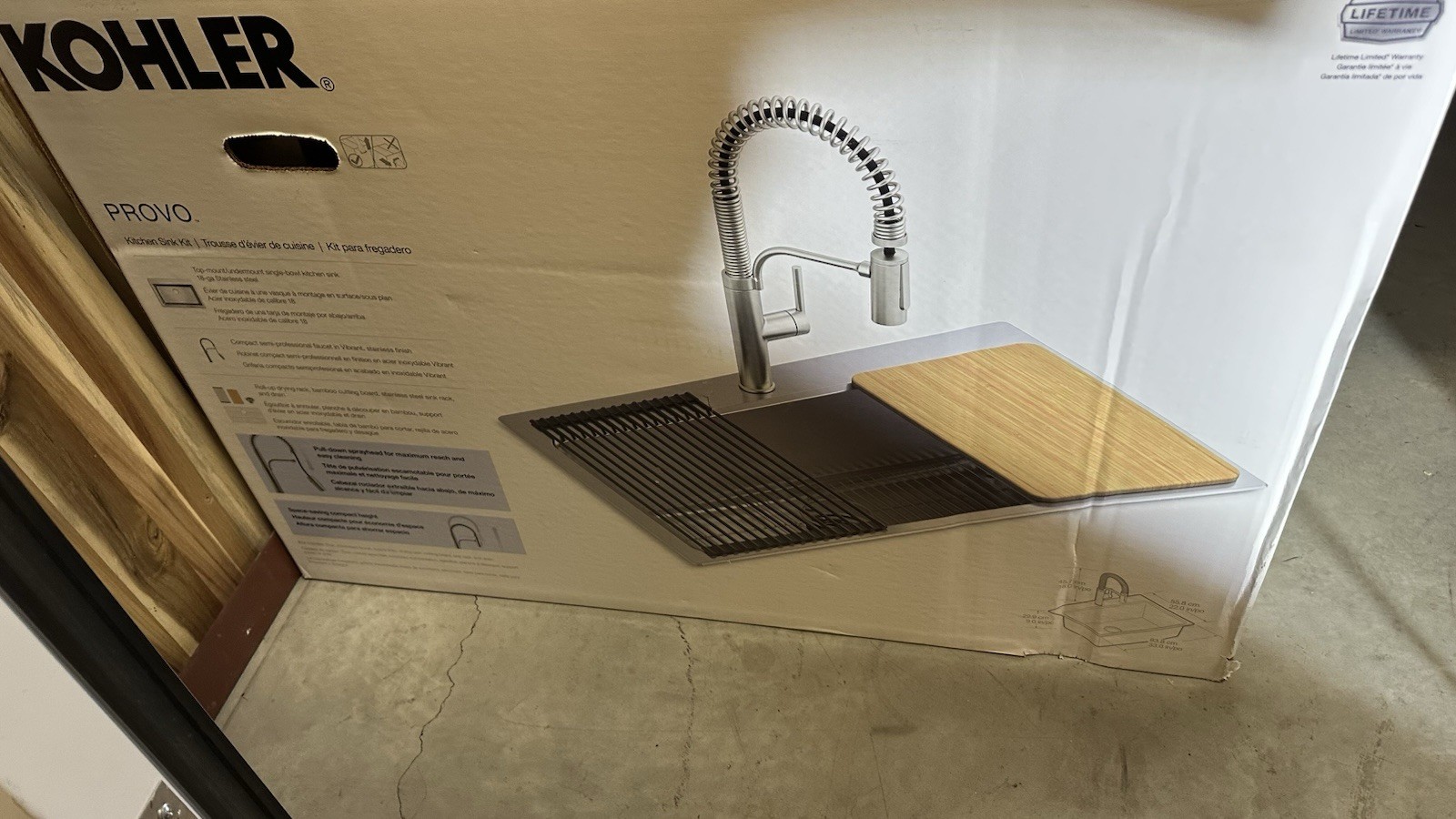 Kohler Provo Kitchen Sink Kit 18 Gallon - Stainless Steel - NEVER USED Kohler Provo Kitchen Sink Kit 18 Gallon - Stainless Steel - NEVER USED