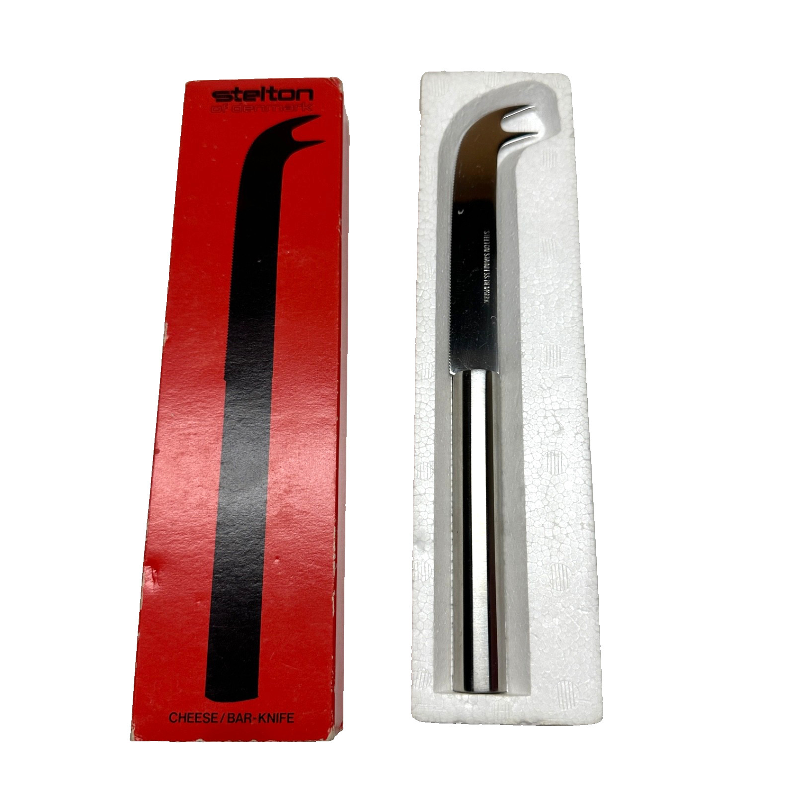 VVintage Stelton Peter Holmblad Cheese Bar Knife 1975 Denmark Stainless Boxed