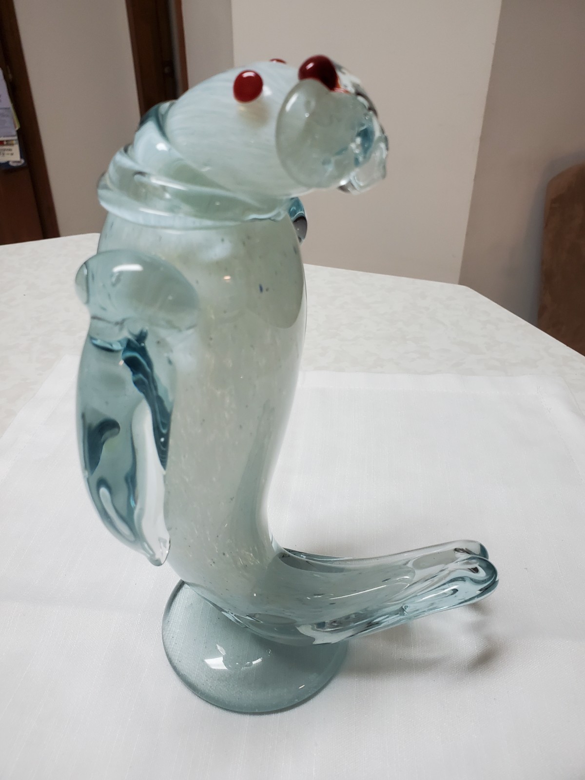 Vintage MCM Murano Glass Art Marine Mammals Walrus SEAL SEA LION Figurine 10”