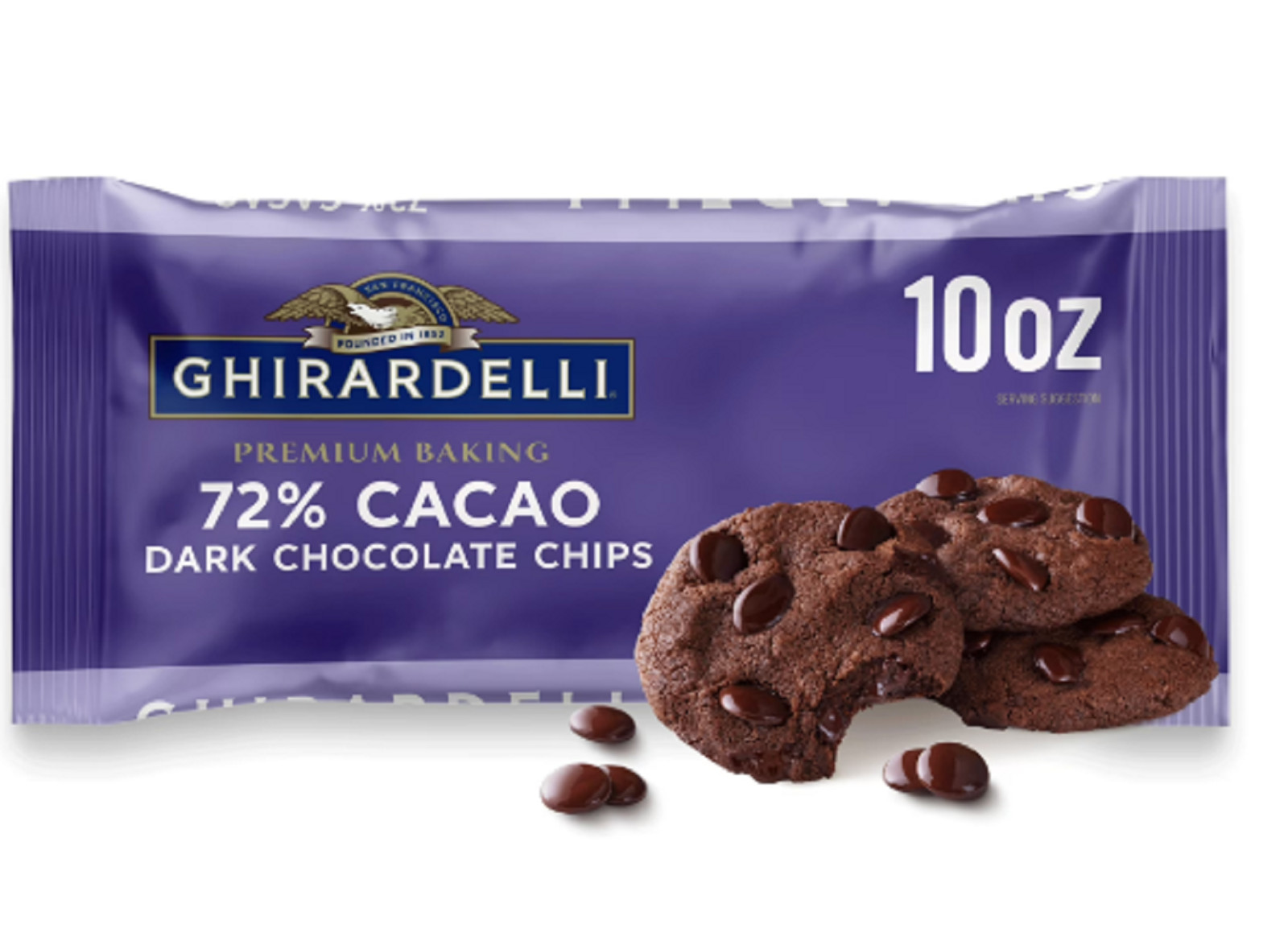 GHIRARDELLI 72% Cacao Dark Chocolate Premium Baking Chips, Chocolate Chips for B GHIRARDELLI 72% Cacao Dark Chocolate Premium Baking Chips, Chocolate Chips for B