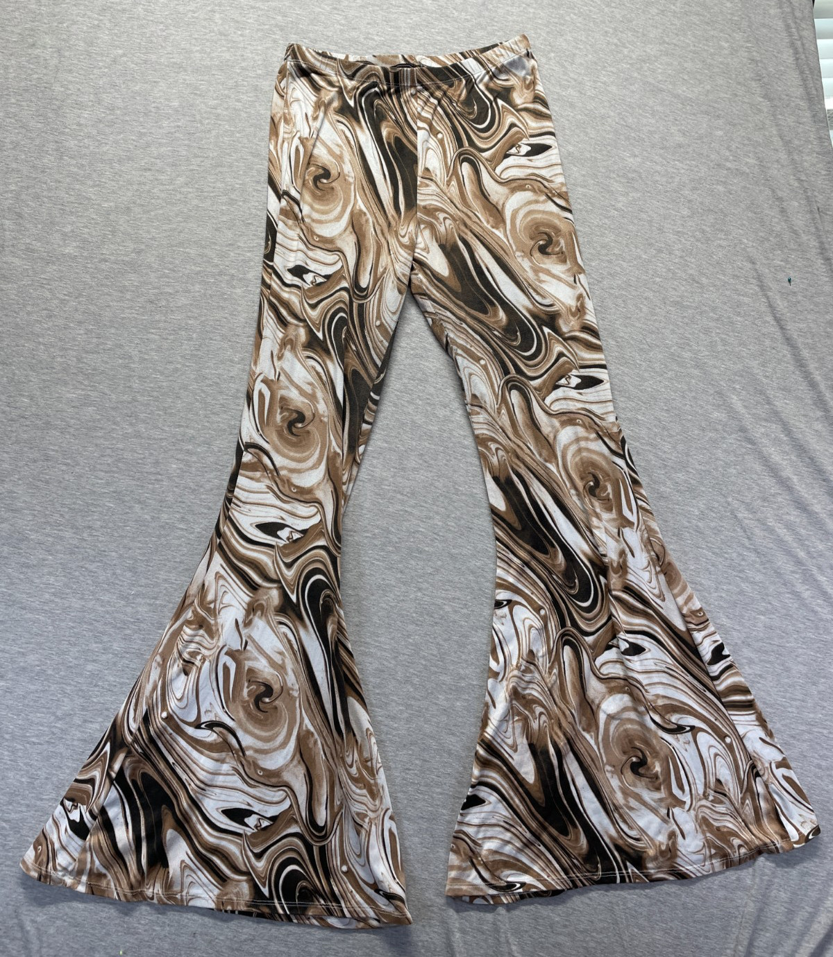 Vibe Sportswear High Waisted Flare Pants Womens Medium Multicolor Marble Swirl