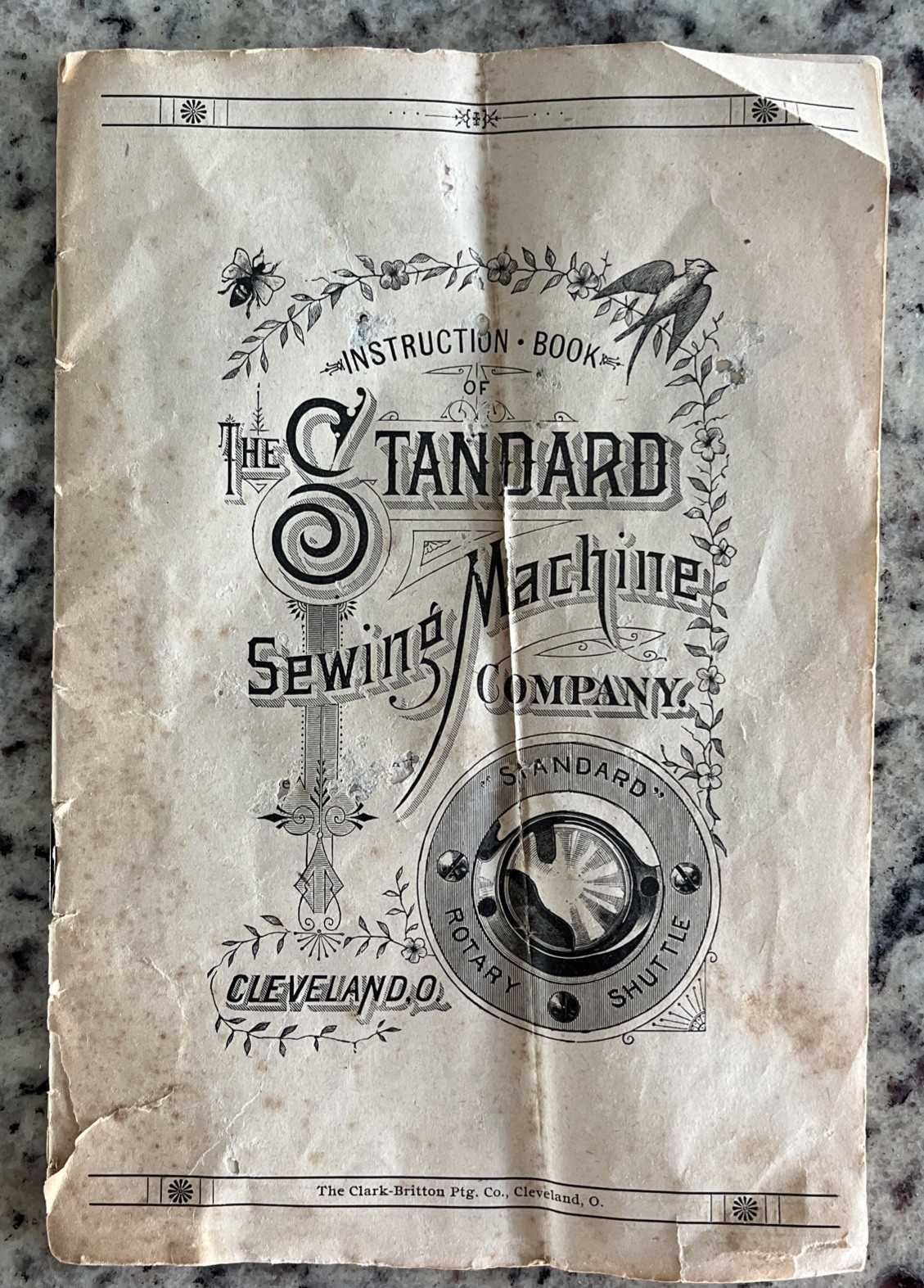 c1880 Antique Original Manual STANDARD Sewing Machine Co Cleveland OH Rotary