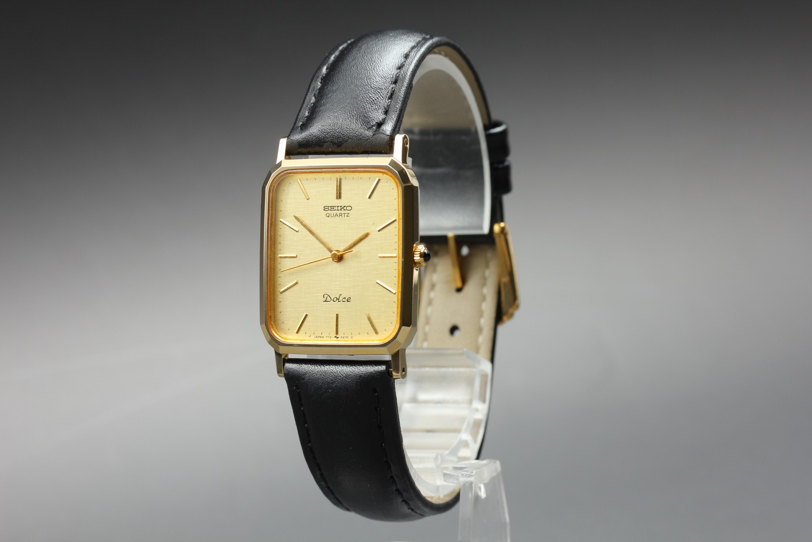 Vintage [ Exc+5 ] Seiko Dolce 7731-5240 Gold Dial Quartz Men's Watch From JAPAN