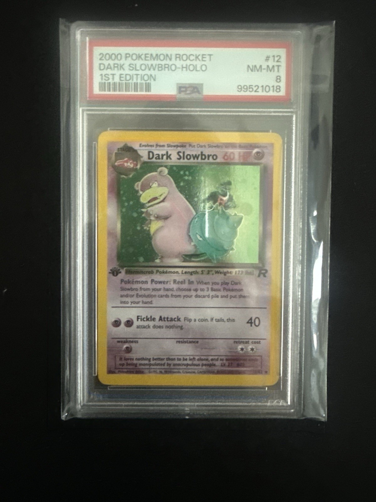 2000 Pokemon Dark Slowbro 1st Edition Holo PSA 8 2000 Pokemon Dark Slowbro 1st Edition Holo PSA 8