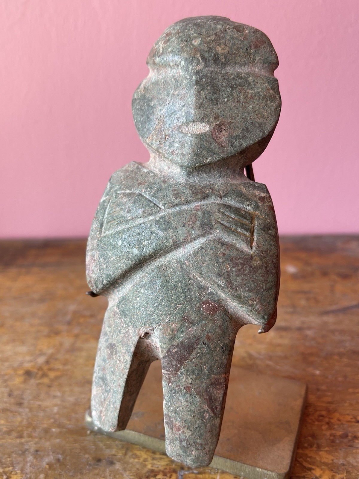 Pre Columbian  Mezcala Mayan Olmec  Green Stone  Standing  Figure