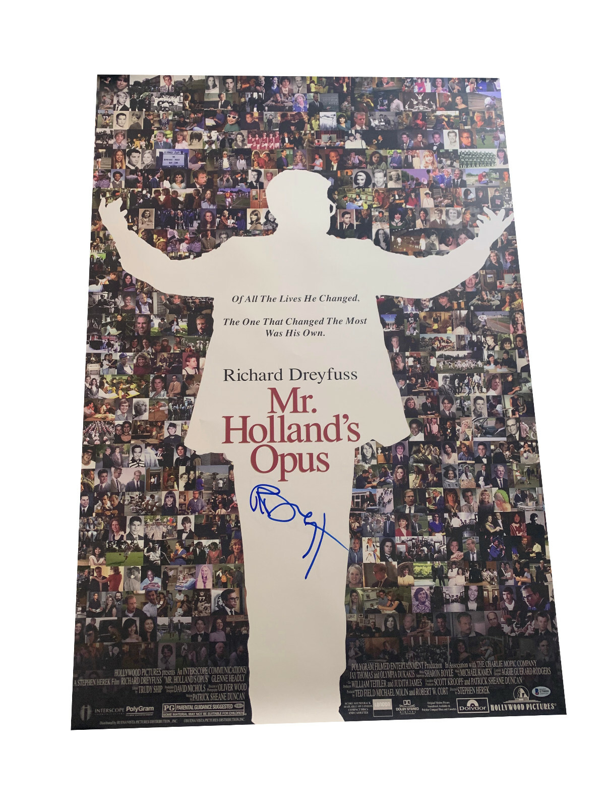 RICHARD DREYFUSS MR HOLLAND\'S OPUS SIGNED FULL SIZE POSTER AUTOGRAPH BECKETT 10