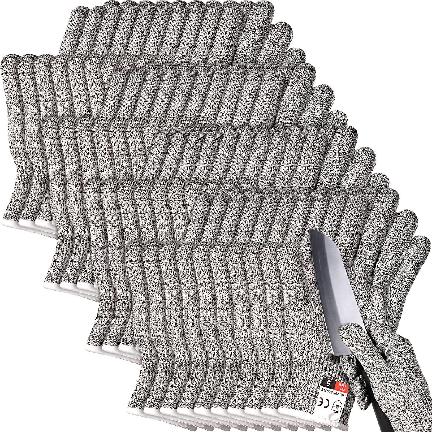 20 Pairs Cut Resistant Gloves Level 5 Protection Safety Work,L