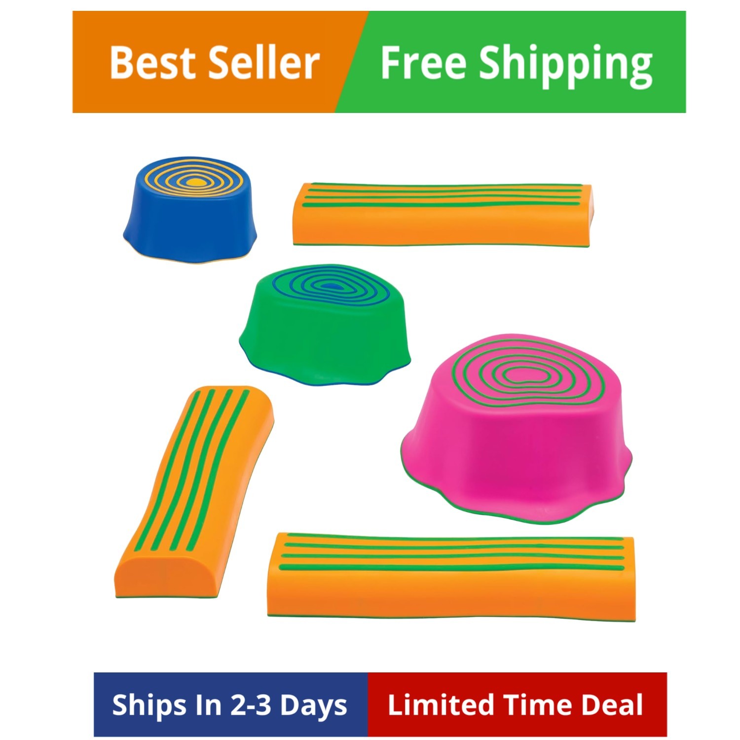 Step-a-Trail - 6 Piece Backyard Obstacle Course for Kids - Indoor and Outdoor... Step-a-Trail - 6 Piece Backyard Obstacle Course for Kids - Indoor and Outdoor...