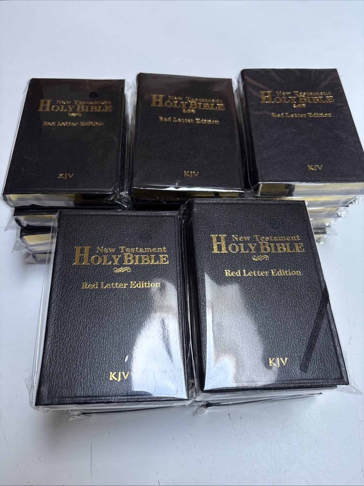 Mini Pocket Holy Bible New Testament KJV Black Leatherette Lot of 25
