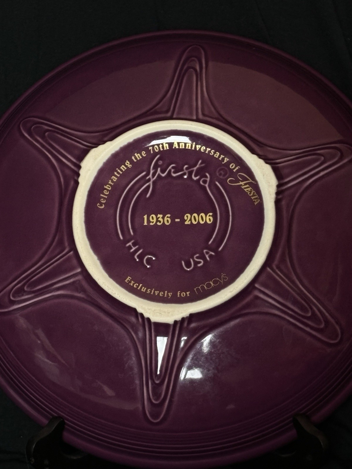 Fiesta Anniversary Serving Bowl Heather Purple 2006 HLC Vintage Fiestaware 11”