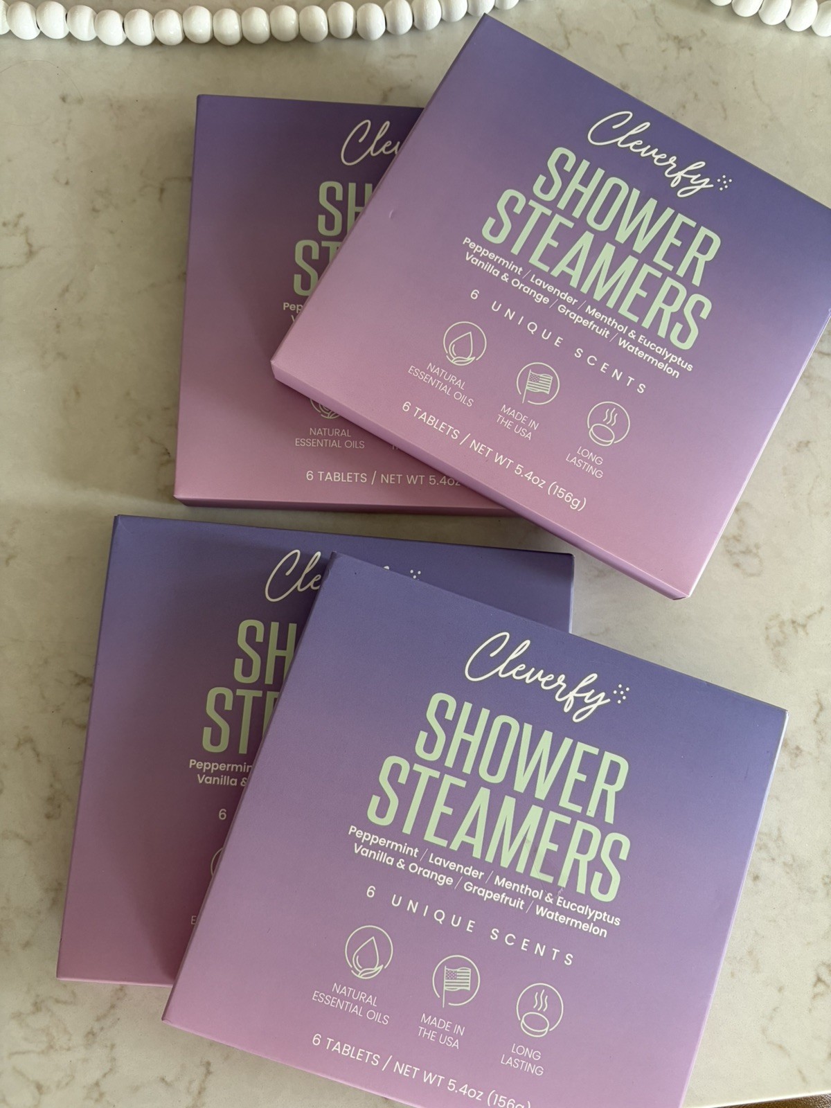 Cleverfy Shower Steamers 4 packs of 6 tablets (24 total) Aromatherapy Set