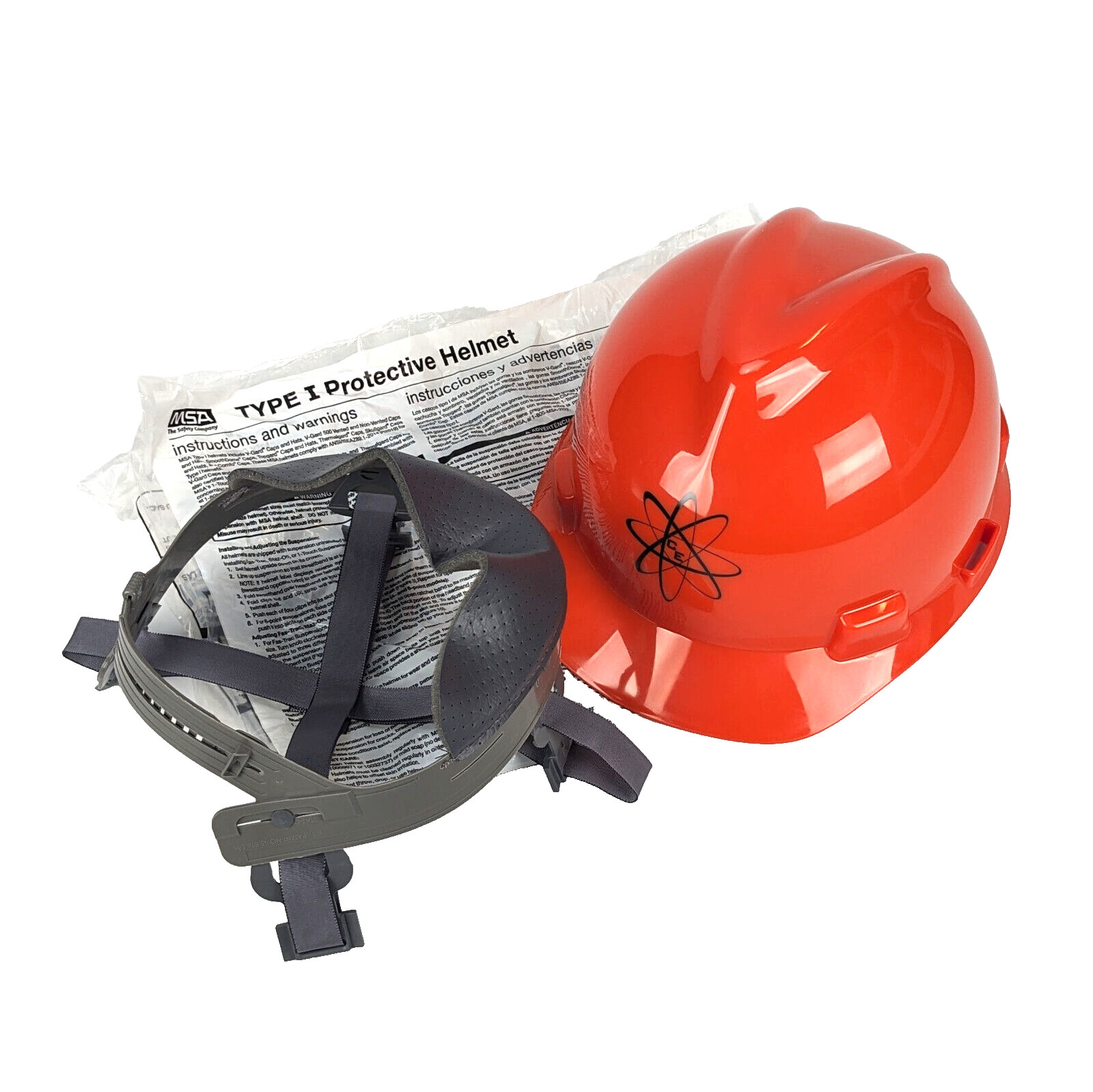 MSA V-Gard Type I Class E Protective Helmet Hard Hat Cap w/ Suspension MEDIUM