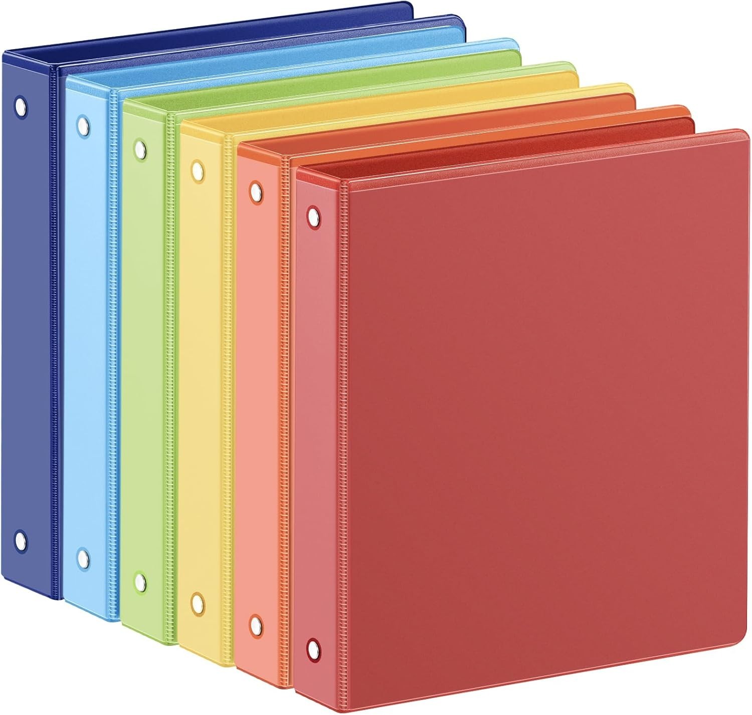 SUIN 1-inch 3 Ring Binder with 2 Interior Pockets,