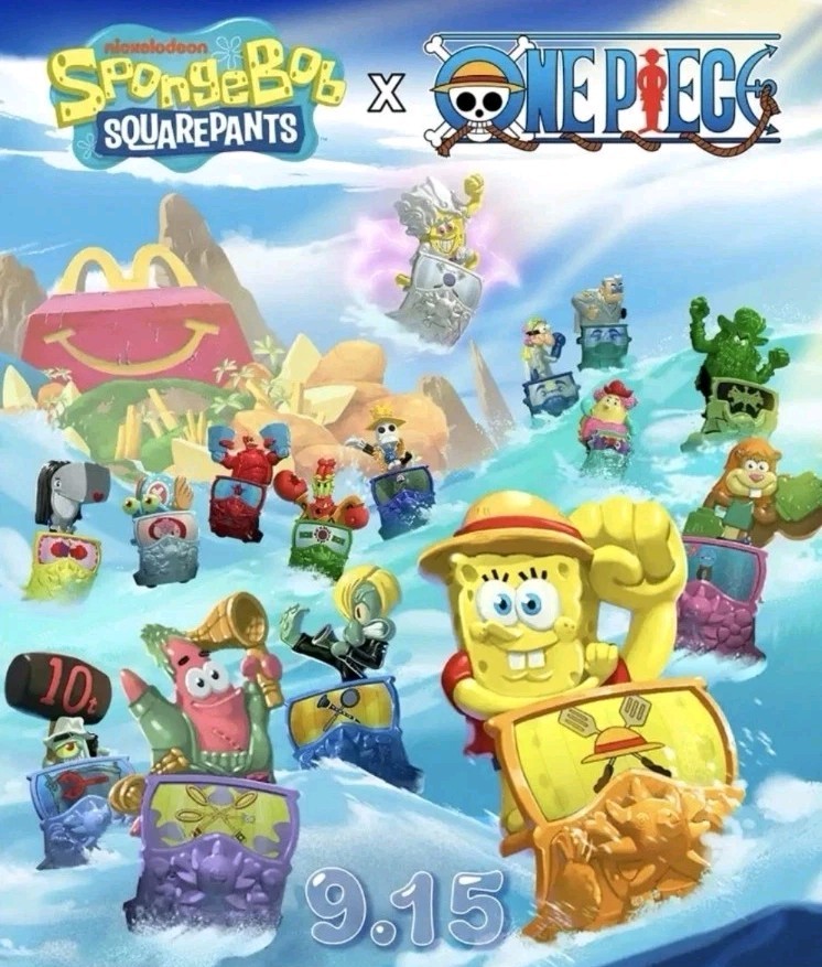 spongebob one piece mcdonalds Complete Collection In Box. (15) spongebob one piece mcdonalds Complete Collection In Box. (15)