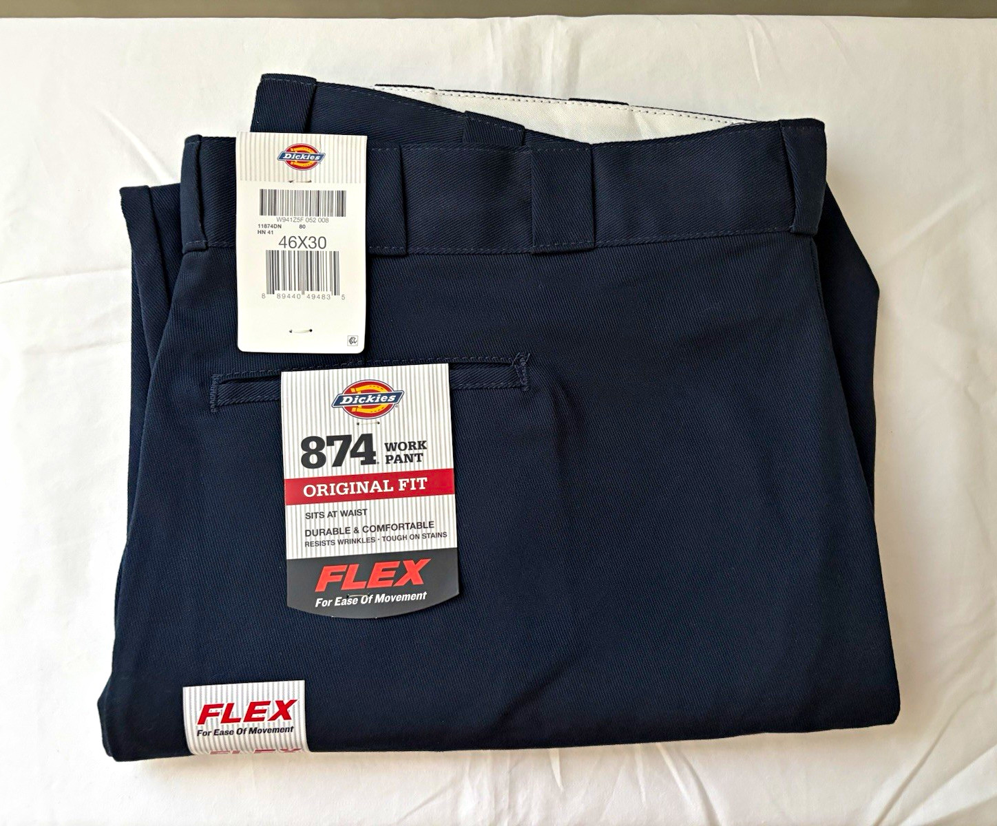 Dickies 874 Original Fit Flex Twill Work Pants Blue Men's 46x30