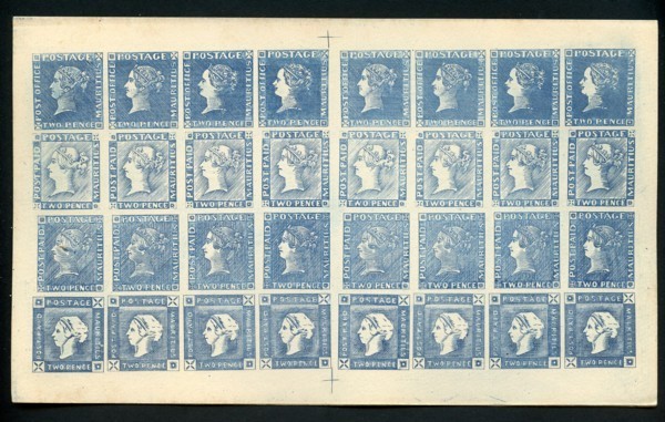 83051 MAURITIUS 1848-59 sheet with 4x8 stamps (32) -   priv. reprint