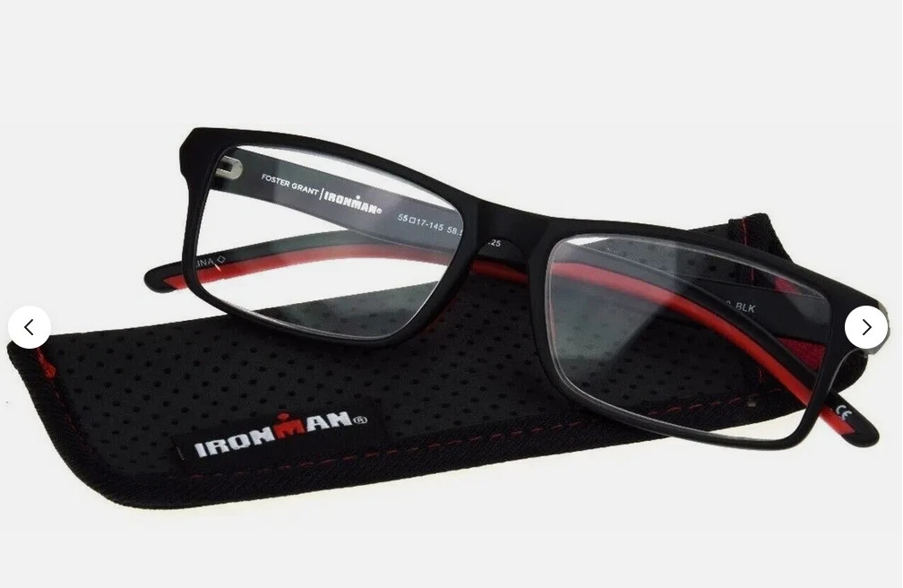 Foster Grant Reading Glasses Ironman IM2000 Black and Red- CHOOSE STRENGTH