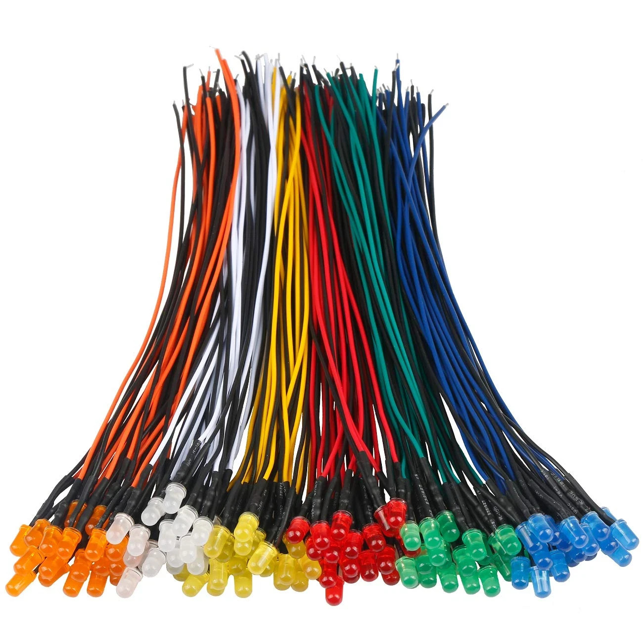 120Pcs 12V LED Lights Emitting Diodes Pre Wired 7.9 DC 12 Volt 5Mm Solid Light